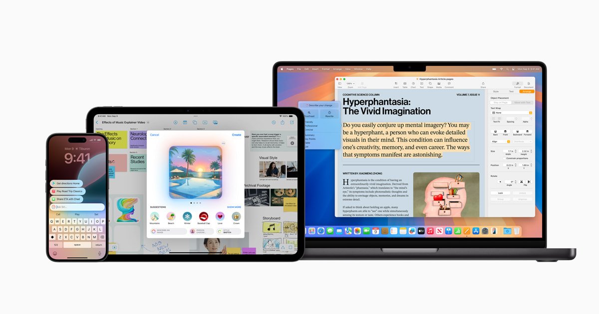 Apple Intelligence chega ao iPhone, iPad e Mac a partir do próximo mês