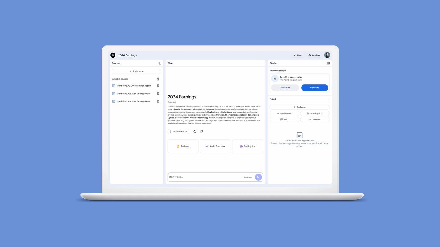 NotebookLM, agentes de IA e pesquisa interna