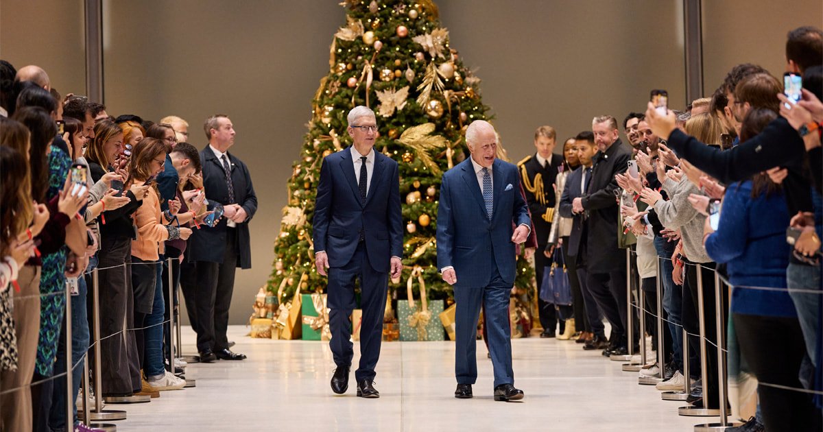 Sua Majestade o Rei Carlos III visita a sede da Apple no Reino Unido